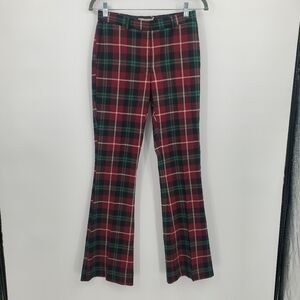 ♤♤ Asos Plaid Weekday Lowrise Flare Trousers Red Green Size 0